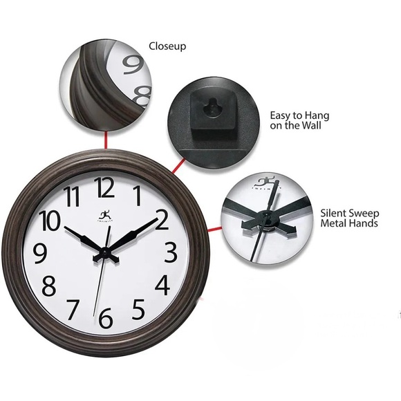 12” Infinity Clock Oiled bronze Color WORKS GREAT - Picture 6 of 9